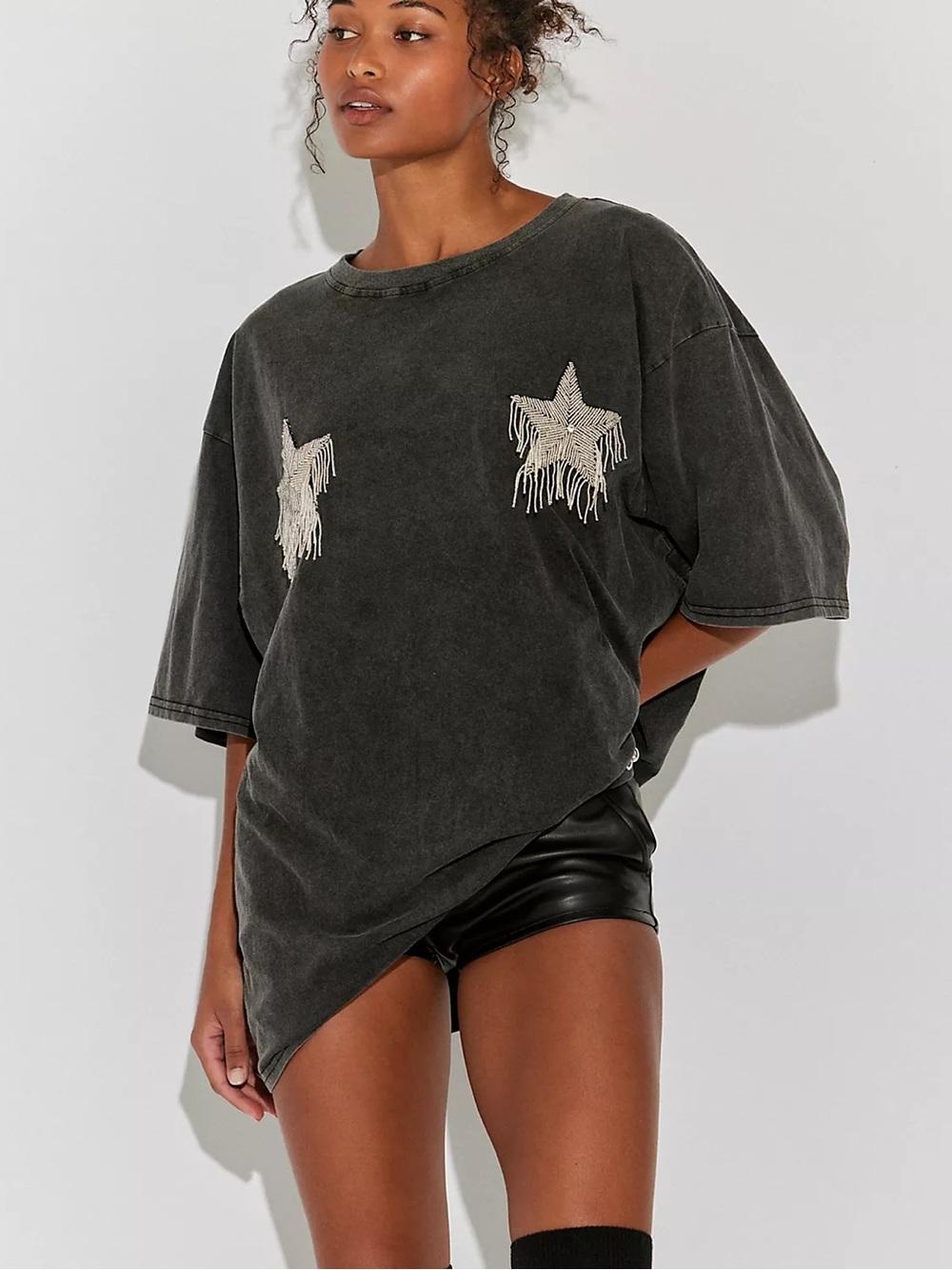 NWT Free People Sabbi Sparkle Star Tee